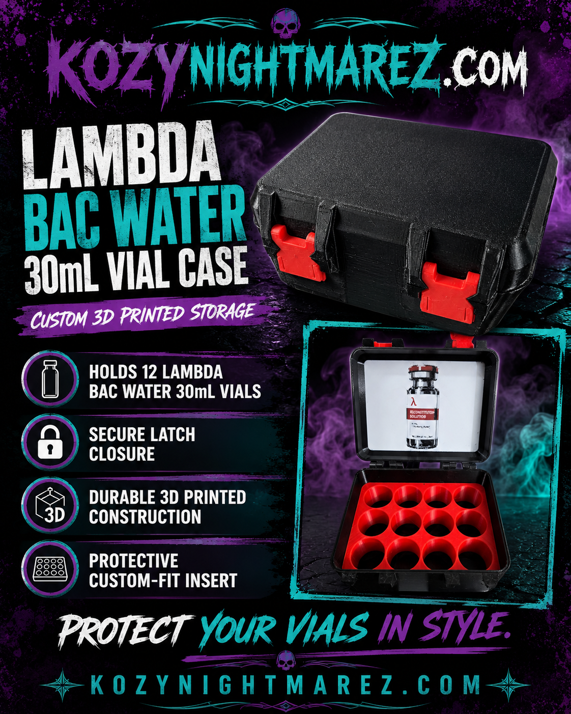 Lambda Bac Water 30mL Vial Case