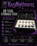 KozyNightmarez 10 Vial Storage Case - snap-lock style case with removable insert holding 10 x 3ml vials