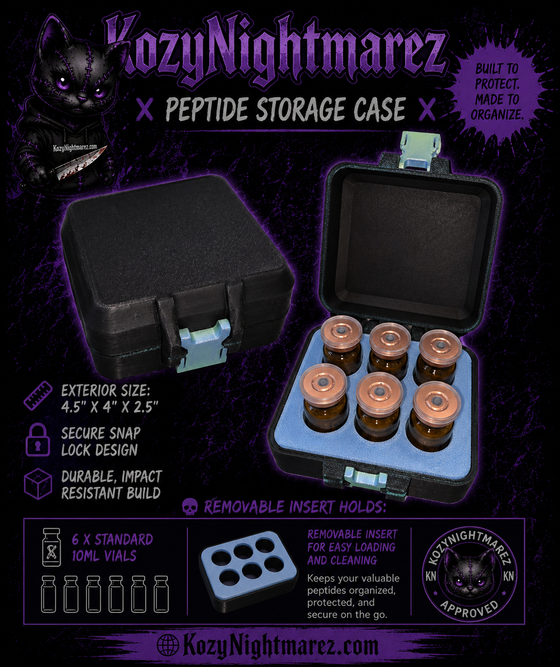 Six Vial Case - Holds 6 x 10ml Vials
